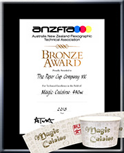 TPCC proudly won ANZFTA Top Award in "Beverage Cartons & Cups Halftone" in 2010 - HighlyCommended_TakeTheExpressoRout12oz