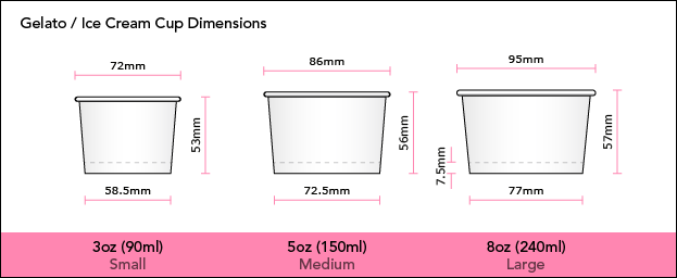 Ice cream cardboard cup 240ml 8oz white medium