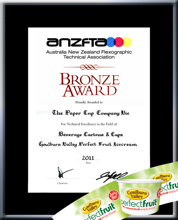 TPCC proudly won ANZFTA Top Award in "Beverage Cartons & Cups Halftone" in 2010 - Bronze_Award_IceCream5oz